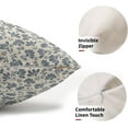 thumbnail image 2 of Daisy Floral Block Print Lumbar Pillow Covers 12X20 Inch Gray Blue Beige Flowers Decorative Pillow Cases Set of 2 Farmhouse Home Decor Vintage Rustic Cute Throw Pillows for Sofa Couch Outdoor, 2 of 6
