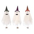 thumbnail image 3 of 3Pcs Witch Hat Spooky Hanging Ornament White Ghost Hanging Decoration Scary Tie White Spooky Tree Pendant Halloween Hat Spooky for Tree Wall Door Window Halloween Party Props Purple/Orange/Green, 3 of 10