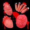 thumbnail image 4 of Suministros de decoración de Casa Encantada para fiesta de Halloween, accesorios de terror, corazón falso sangriento, dedo, pie, parte del cuerpo, órgano, decoración colgante horrible, 4 of 4