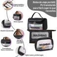 thumbnail image 2 of Cosmetiquera Transparente de 3 Piezas, Bolsa de Baño para Viaje para Mujer, Bolso de Tocador Translúcido Impermeable, Bolsa Neceser Viaje Maquillaje, Cosmetiquera para Maquillaje de Viajes (Negro), 2 of 4