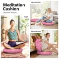 thumbnail image 3 of Round Meditation Cushion, 22" Dutch Velvet Floor Pillow with PP Cotton Filling for Yoga, Zen, Reading, and Floor Seating, Boho Print, 3 of 5