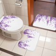 thumbnail image 5 of Purple Flowers Bathroom Rugs Set Watercolor Wisteria Flowers Plant Farmhouse Non Slip Absorbent Soft Bath Mats 3 Piece Set with Bathroom Rug, U-Shaped Floor Mat, Toilet Seat Cover Small Size, 5 of 9