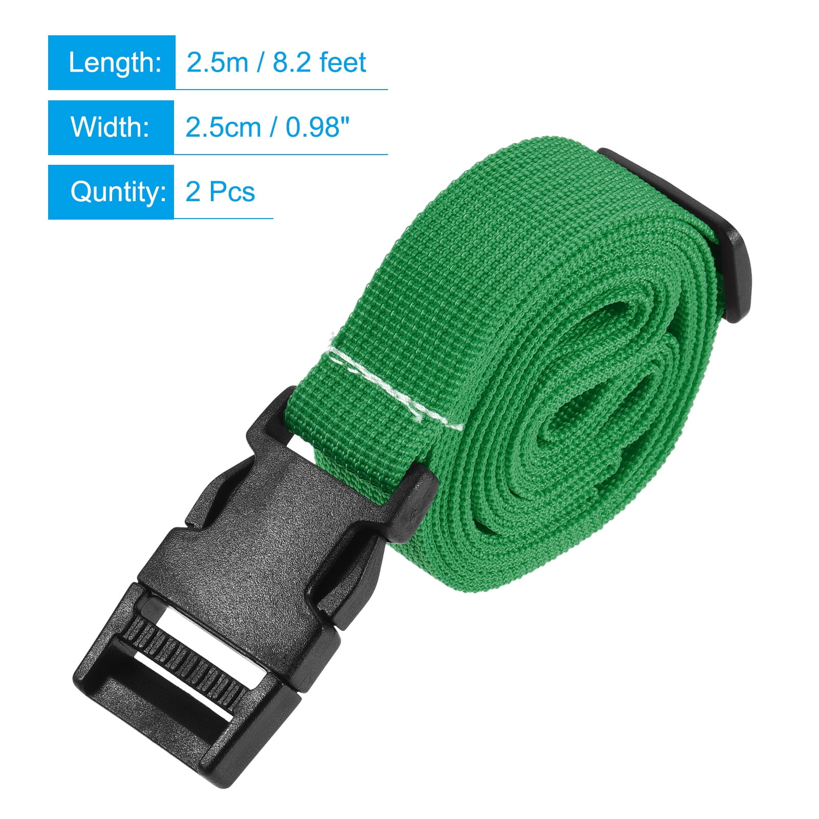 Unique Bargains Utility Strap with Buckle Adjustable Belt for Bag Luggage Packing Green