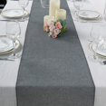 thumbnail image 5 of Efavormart 14"x108" Charcoal Gray Boho Chic Rustic Table Runner Linen Jute Burlap Decor, 5 of 11