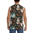 thumbnail image 4 of Haiem Men's Rabbit Is Eating Carrots Print Tank Tops Summer Sleeveless Cut Off Workout T-Shirts Fitness Vest Athletic Undershirts-Small, 4 of 8
