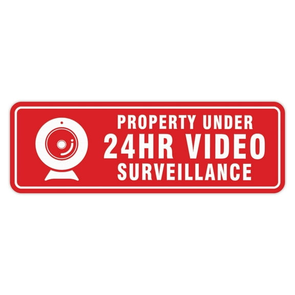 Standard Property Under 24Hr Video Surveillance Sign (Red) - Large