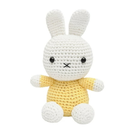 - Yellow Miffy Bunny Handmade Amigurumi Stuffed Toy Knit Crochet Doll VAC