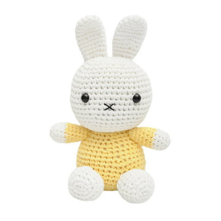 Yellow Miffy Bunny Handmade Amigurumi Stuffed Toy Knit Crochet Doll (Best Years Knitted Toys)