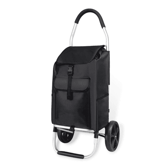 Maphissus 2 in 1 Foldable Regular Metal Shopping Cart with Removable Bag Black New