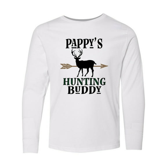 Inktastic Pappys Hunting Buddy Bow Hunter Long Sleeve Youth T-Shirt