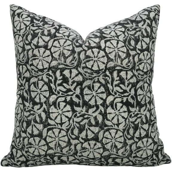 Handcrafted Off-White linen Pillow Covers with Block Prints By Fabdivine, 12X20, Rudraksh