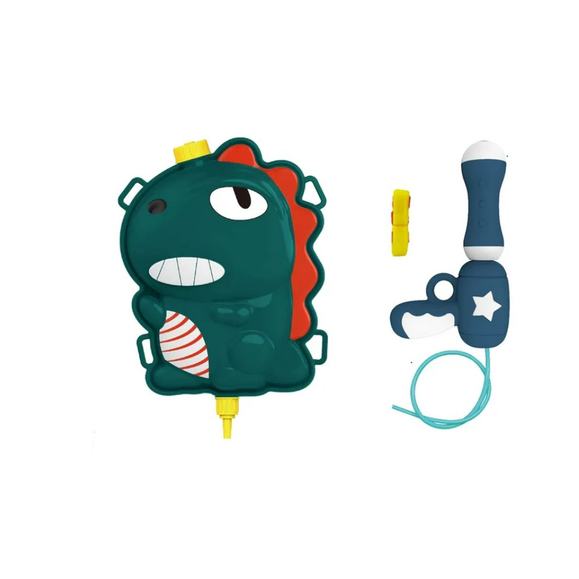 Pistola De Agua Con Mochila Dinosaurio Negro Lanza Agua