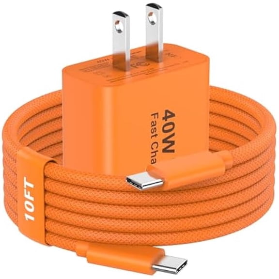 Quyaojz for iPhone 17 Pro Max Charger Fast Charging, 40W USB C iPhone 17 Fast Charger Block with 6FT Long Type C to C Charging Cable Cord Compatible With iPhone 17/17 Pro/Air/16/1515, Orange