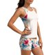 thumbnail image 5 of TaTaai Full Coverage Women's Conservative Tankini Set Printed Round Neck Sleeveless Top with Soft Removable Pads High Waist Bottoms Tummy Control Beach Swimwear Summer Gift, 5 of 9