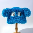 thumbnail image 3 of Xfvqtps Womens Fluffy Plush Hat with Animal Ear and Eye Cute Kawaii Solid Color Windproof Coldproof Warm Thickened Fall Winter Soft Beanie Blue, 3 of 4
