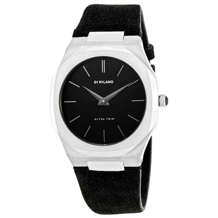 D1 Milano Ultra Thin Black Dial Black Leather Men's Watch (Best Ultra Thin Watches)