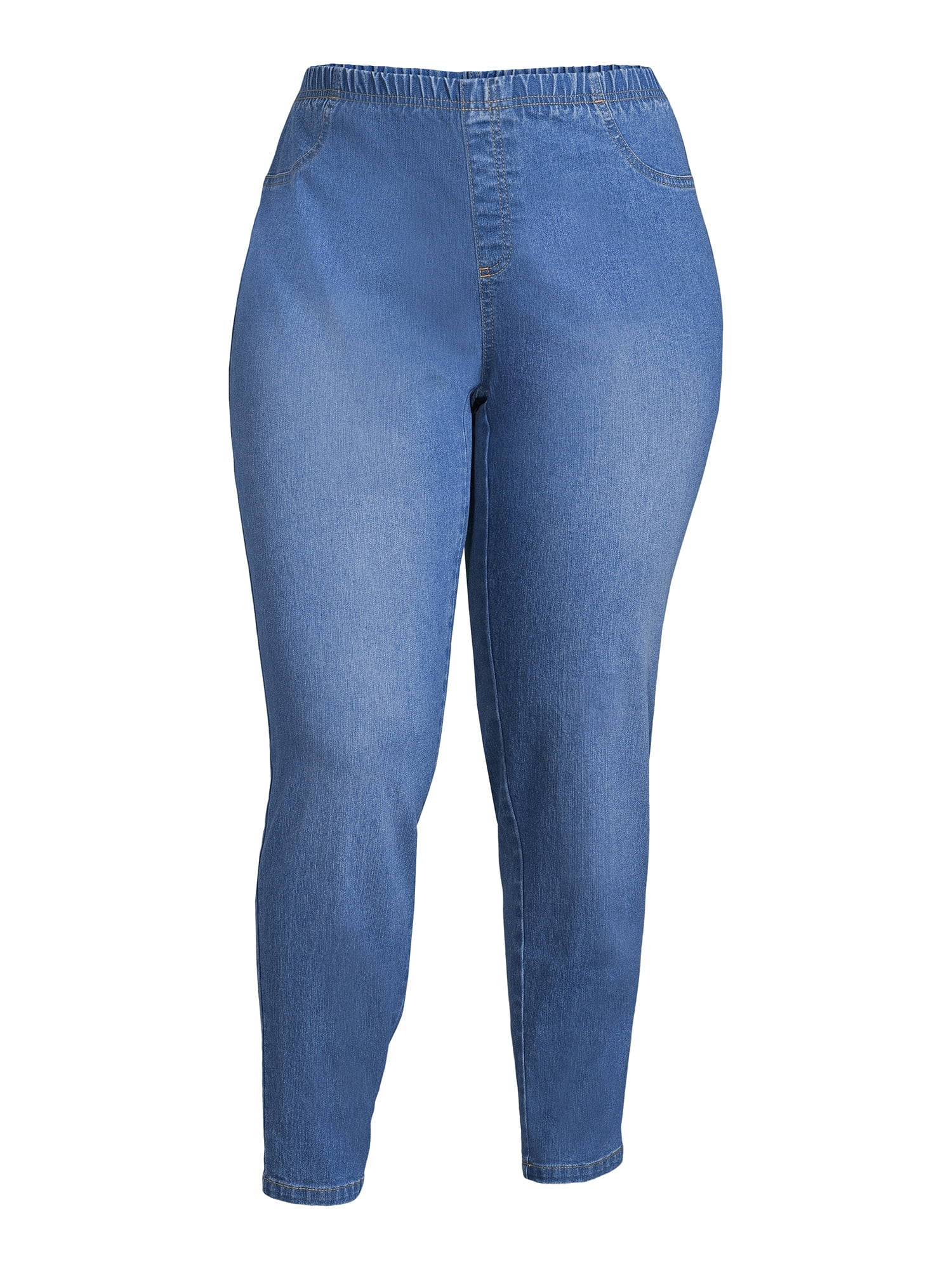 JMS Just My Size by Hanes Women's Plus Size Pull-On Stretch Jeggings, Sizes 0X-4X, Regular and Petite