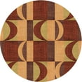 thumbnail image 1 of Ahgly Company Machine Washable Indoor Round Transitional Orange Area Rugs, 3' Round, 1 of 7