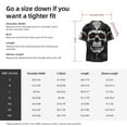 thumbnail image 5 of Fotbe Black White Hat Skull Camisa Estampada de Manga Corta para Hombre, Casual de Verano, Estilo Playero, Sin Arrugas-Large, 5 of 5
