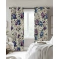 thumbnail image 2 of Farmhouse Flowers Black Out Curtains 54 Inch Long, Short Curtains for Small Window, Botanical Purple Blue Floral Plants Room Darkening Farmhouse Window Curtains for Kitchen Bedroom 42"x54" 2 Panels, 2 of 8