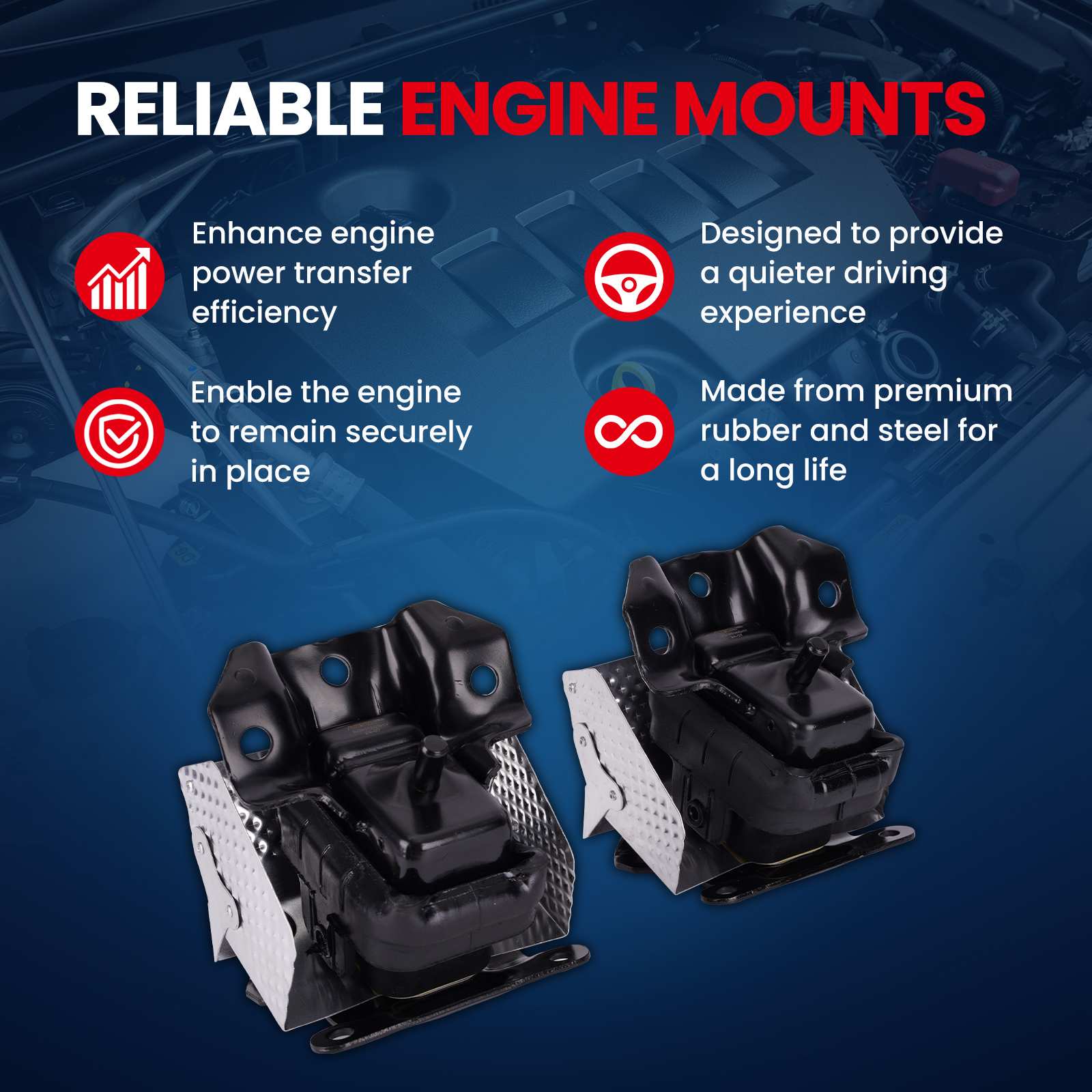 MOCA AUTOPARTS Engine Motor and Transmission Mount Kit Fit for 2007-2014 Cadillac Escalade 6.2L V8 & 2007-2009 Chevrolet Tahoe 4.8L V8 & 2007-2014 GMC Yukon 6.2L V8