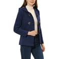 thumbnail image 4 of INSPIRE CHIC Manteau à Bascule pour Femmes Fermeture Éclair devant Anorak Court à Capuche L Bleu Marine, 4 of 6