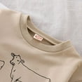 thumbnail image 4 of Gibobby Blusa Niños Camiseta con estampado de de animados de manga larga para bebés y niñas pequeñas, Tops, ropa para niños(Caqui, 12-18 Meses), 4 of 5