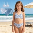 thumbnail image 2 of Shadoumai Girls Tankini Swimsuits Size 14-16 Rash Guard Bikini Sets Adjustable Strap Tankini Sets 2 Piece Ruffle Girls Bathing Suit&nbsp;cover Up, 2 of 4