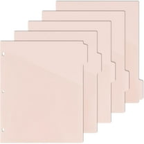 Multibey Plastic Binder Dividers with Clear Pockets & 5 Tabs for Organization, A4 Size, Pink, for 3-Ring Binder