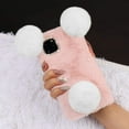 thumbnail image 1 of Compatible with iPhone 12/iPhone 12 Pro Furry Case Cute Fuax Fur Flurry Case Panda Bear Rhinestone Bowknot Diamond Warm Winter Soft TPU Plush Shockproof Girls Case,Pink, 1 of 7