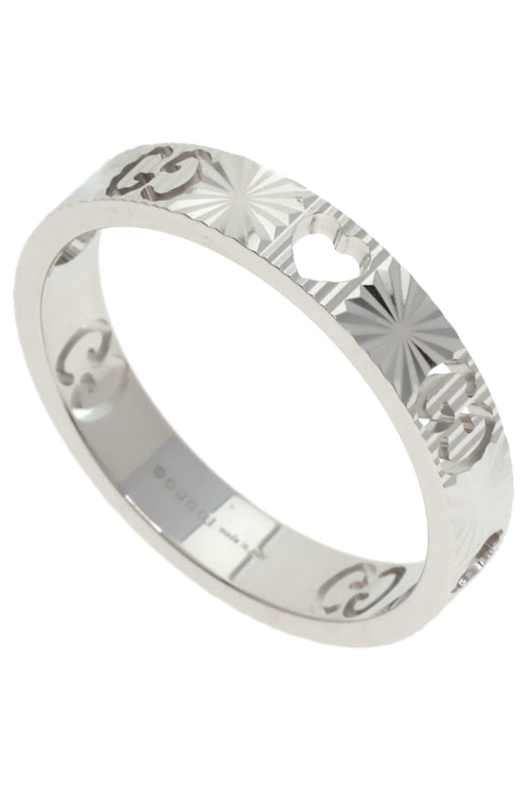 Pre-Owned Gucci Icon Heart #21 Ring, 18K White Gold, Women's GUCCI