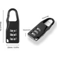 thumbnail image 2 of 6 Pieces Code Padlock Mini 3 Digit Code Padlock Luggage Combination Lock Code Lock Locker Mini Combination Lock For Luggage, Backpack, Lockers Black G, 2 of 5