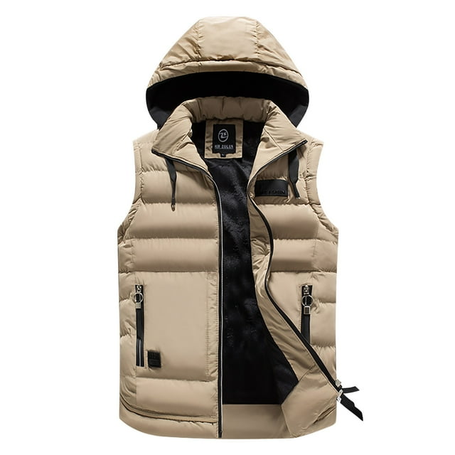 LOVZFMLL Vestes pour Hommes Sans Manches à Capuche Mode Décontractée Vestes Sans Manches à Capuche Décontractées