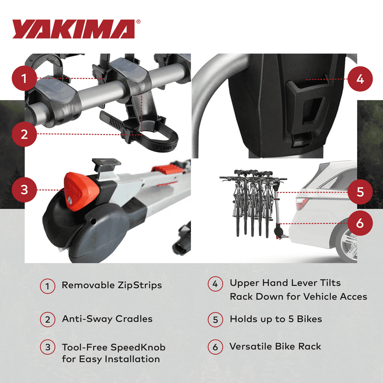 Yakima RidgeBack Tilt Away Hitch Bike Rack Holds Bikes