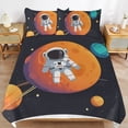 thumbnail image 6 of 3 Pcs Soft Bedding Set, Includes 1 Duvet Cover with Zipper And 2 Pillow,Shams Cartoon Space Astronaut Twin(86"x70"), 6 of 8