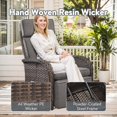 thumbnail image 4 of PARKWELL Outdoor Patio Recliner Chair,Adjustable Rattan Reclining Lounge Chair with Cushion, Gray, 4 of 9