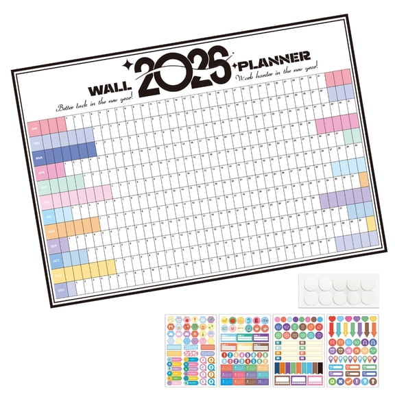 2026 Full Year Calendar Planner Wall Mounted 2026 Yearly Planner 74x52.5cm