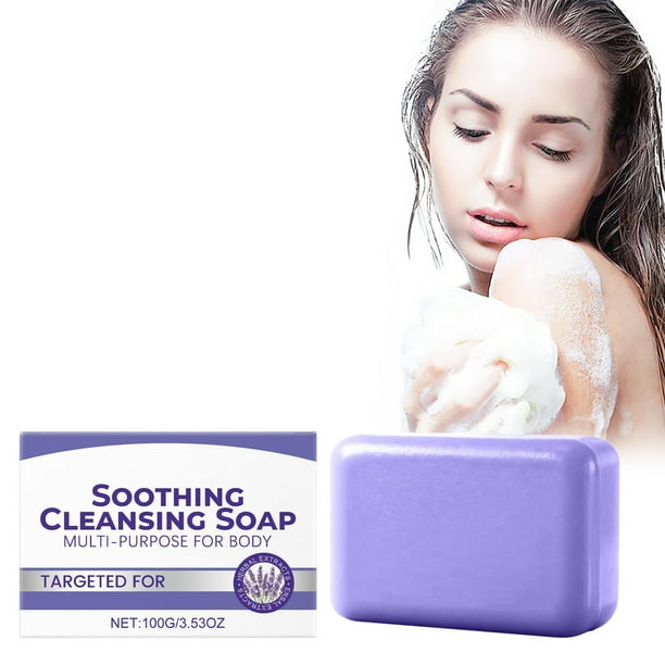 Jabón herbal limpiador y calmante para aliviar molestias. Jabón limpiador para pies de atleta, 100 g.