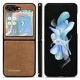 thumbnail image 7 of Allytechgroup Galaxy Z Flip6 Case, Premium PU Leather Slim Fit Shockproof Anti-Scratch Bumper Phone Case Cover for Samsung Galaxy Z Flip 6, Brown, 7 of 7