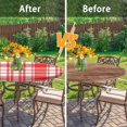 thumbnail image 3 of Plaid Red Vintage Round Fitted Tablecloth with Elastic Edge, Geometric Rustic Gingham Waterproof Table Cover, Indoor Outdoor Table Cloth for Kitchen Dinner, Outdoor, Picnic, 45''''-52'''', 3 of 6
