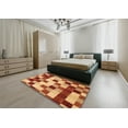 thumbnail image 4 of Ahgly Company Indoor Square Abstract Red Abstract Area Rugs, 5' Square, 4 of 6