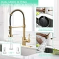 thumbnail image 2 of Gold Kitchen Faucet with Pull Down Sprayer,Commercial Single Handle Brushed Gold Kitchen Sink Faucet with Deck Plate, 2 of 6