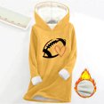 thumbnail image 3 of Women Warm Sherpa Lined Hoodies Cute Fleece Crewneck Sweatshirt Long Sleeve Warm Pullover Loungewear Cold Weather, 3XL Yellow, 3 of 3