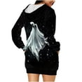 thumbnail image 6 of Halloween Dress for Women Skull Hoodie Dress Gothic Rose Print Costume Spooky Pullover Tunic Outfit, 6 of 6