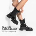 thumbnail image 3 of Botas Chelsea de caña media con plataforma negras DREAM PAIRS talla 8.5, 3 of 5