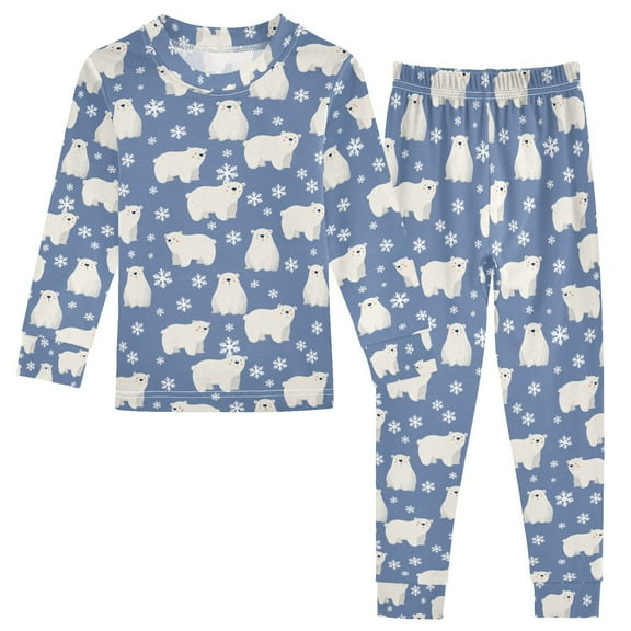 Pajama Northern Bear Snow Flower Cute Comfortable Cotton Two-piece Pajama Set