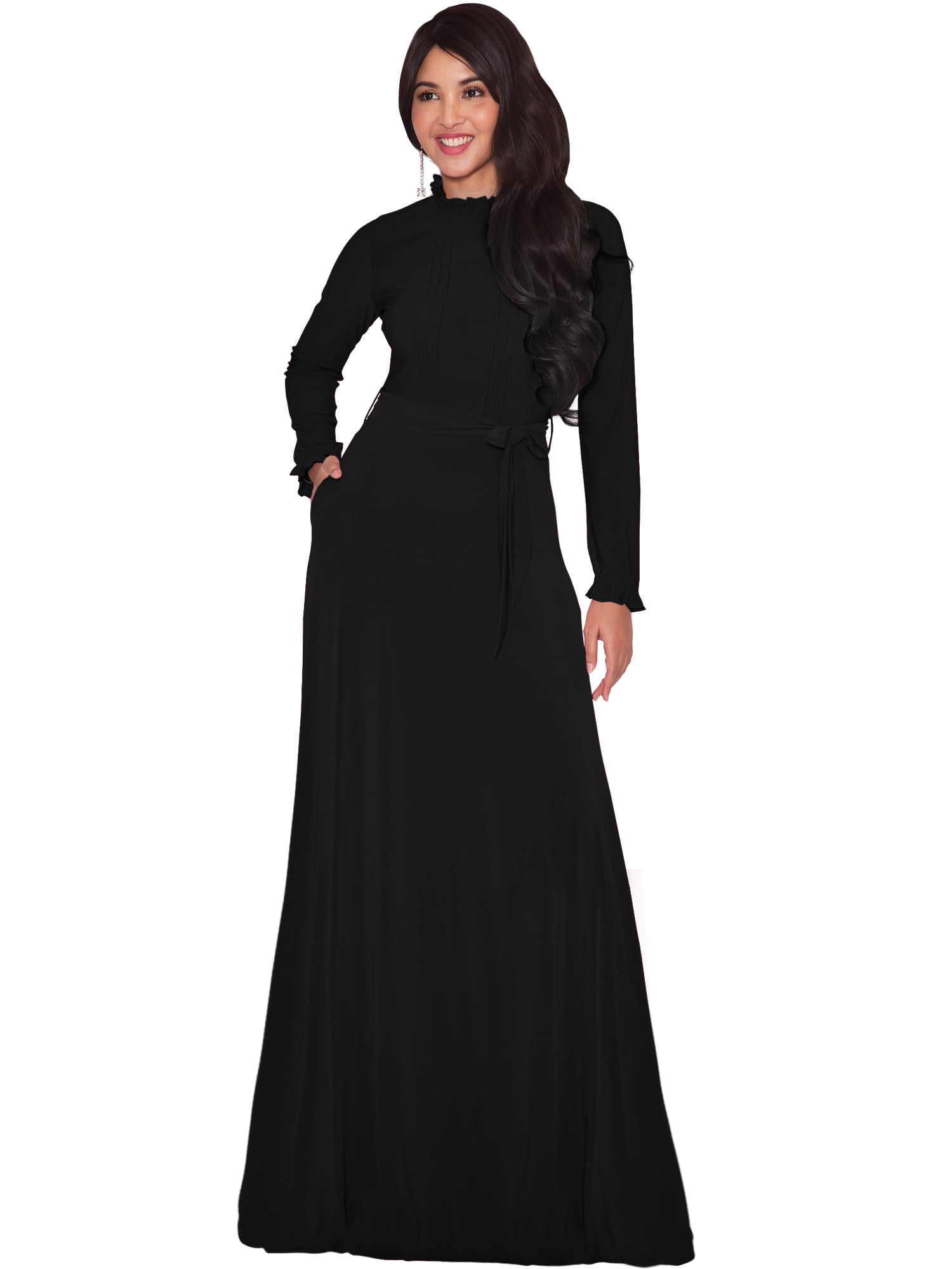modest black maxi dress