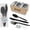 500 Pack-Black, variant on 500 Pack Knife Fork Spoon Napkin Salt Pepper Sets, Individually Wrapped Black Plastic Cutlery Packets for Delivery, Cafeterias, Restaurants