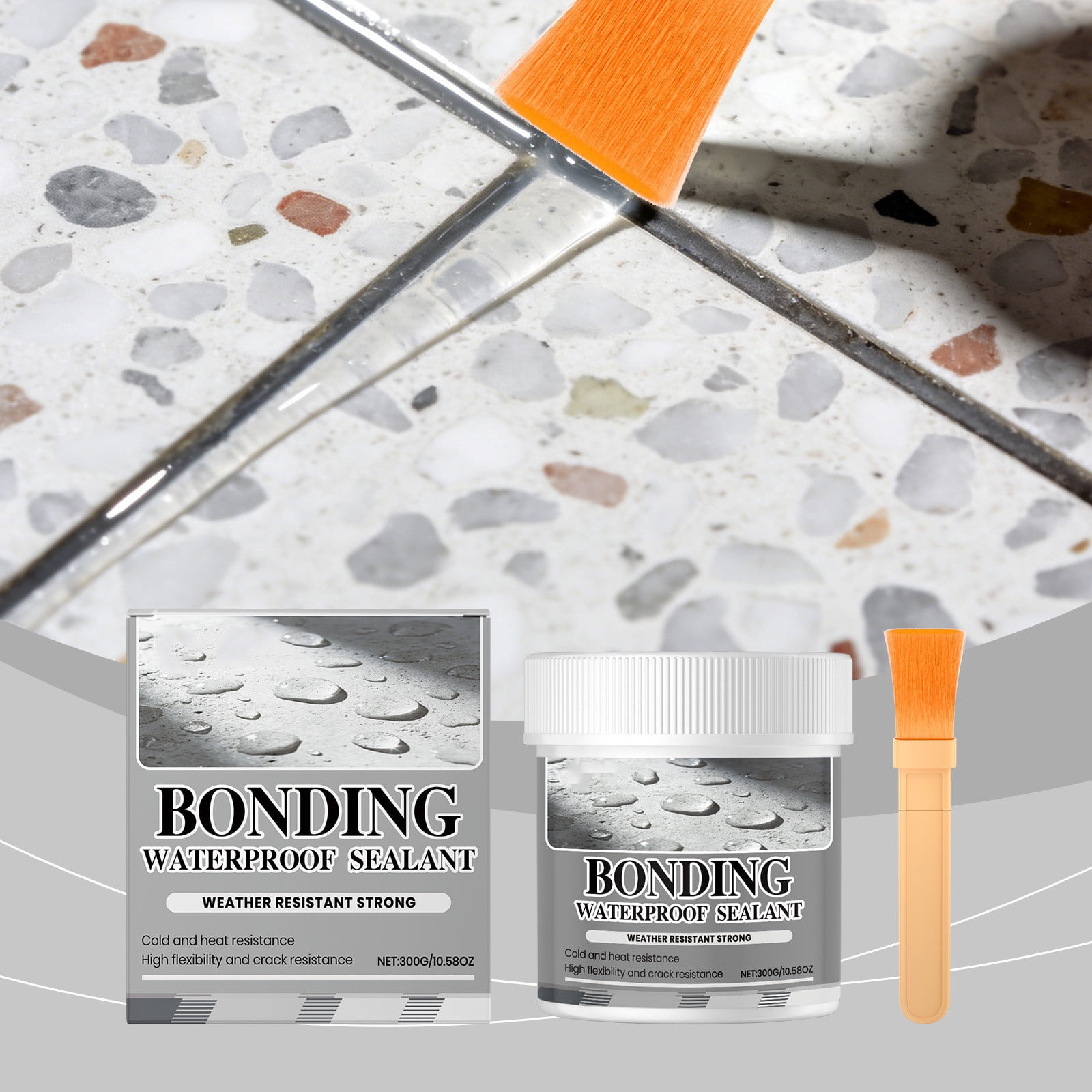 Lunxisen 3 Pcs Transparent Waterproof Glue Strong Adhesion Weather Resistant Sealant for Indoor Outdoor Repair Fix Crafting DIY Projects