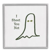 Stupell Industries I Sheet You Not Ghost Graphic Art Gray Framed Art Print Wall Art, Design by Lauren Rader